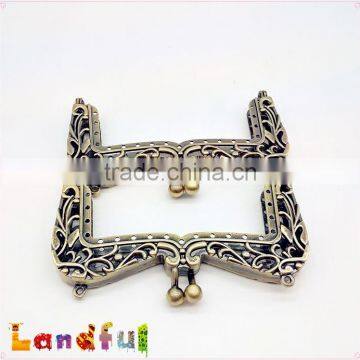 10.5cm M Shape Antique Bronze Handmade Kiss Lock Handbag Clutch Frame photo-6