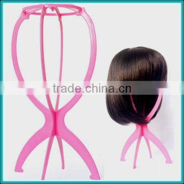 Alibaba Wholesale Cheap Plastic Wig Stand,Hair Extension Tool Pink Wig Display Stand