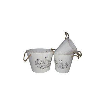 White Wooden Plant Pots