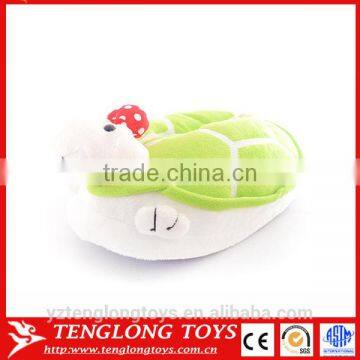 Beautiful and soft plush turtle shaped indoor slippers