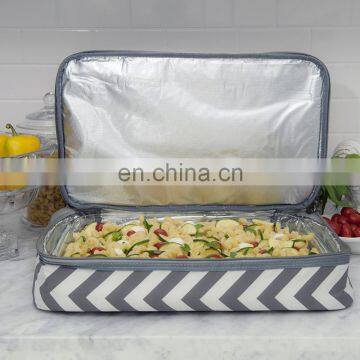 Woven Pattern Polyester Picnic Insulated Casserole Carrier