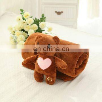 Wholesale bear shape stuffed baby plush blanket