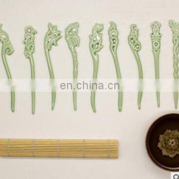 ceramic hairpin small bud multi-colored handmade hair stick elegant chinese style head wear