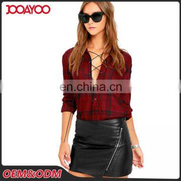 2017 New Arrival High Waist Short Bodycon Skirts Fashion Design Black Leather Mini Skirt photo-5