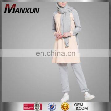 New Fashion Cosy Simple Fancy Muslim Sportswear Moroccan Style Dubai Designer Sport Suit Islamic Women Clothing