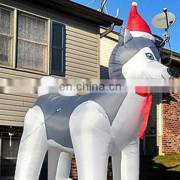 Best seller husky dog giant inflatable christmas figures