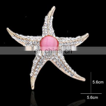 china wholesale Fashion korean crystal rhinestone Starfish brooch MB-0013