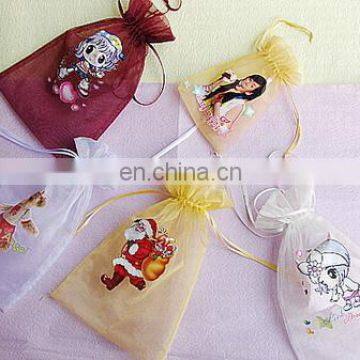 lovely cute children toy packing pringting cantoon characters organza bags