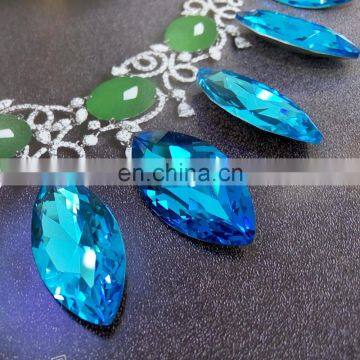 DZ-3004 horse eye shaped pointed glass stones for fancy jewelry making