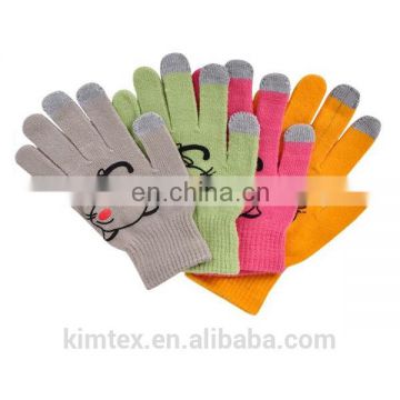 China factory cheap acrylic magic touching gloves