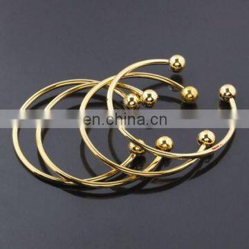 European Jewelry wholesale gold plated cuff bangle bracelet with screw end