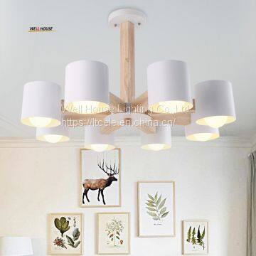 LED chandelier living room restaurant the bedroom wood minimalist modern wind industry with creative Japanese-style chan