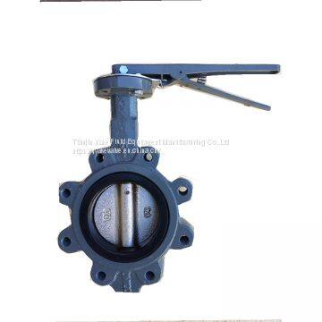 Lug Conentric SS304 Disc Butterfly Valve Lug Double Shaft Pinless Butterfly Valve With Lever photo-4