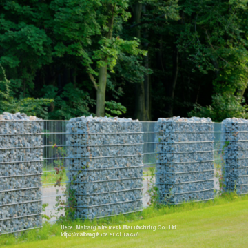 Welded gabion mesh, hesco bastion wall，welded stone cage