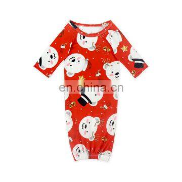 Newest Prints Baby Gowns With Knot Long Sleeve Infants Sleepwear Wholesale Toddler Pajamas Clothes Bag photo-2