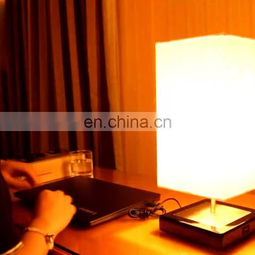 MOQ 1 set 2700K portable DC5V square LED bedside lamp night light desk lamp hotel table lamp