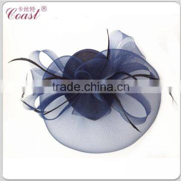 Decorative Navy Blue Feather Flower Silk Flower Large Flower Hair Clips photo-4