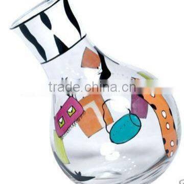 hand painted glass decanter