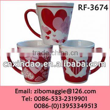 Not Expensive and Good Quality Promotion Valentine's Print Disposable Porcelain Tea Cup