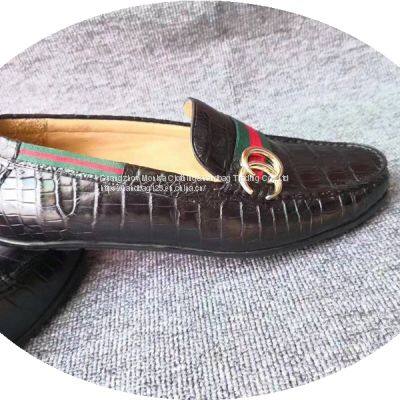 Korean Version Of The Slip-On Shoes a Pedal Beanie Shoes Crocodile Pattern Sailing Shoes Genuine Leather Shoes Casual Driving Shoes Spring Men's Shoes photo-3