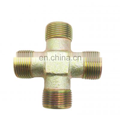 High Quality Carbon Steel Union Cross 4 Way Connector Pipe Compression Fitting