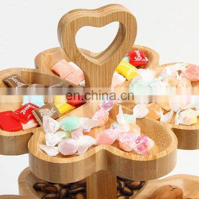 Large Capacity Wedding Cupcake Holder Cake Stand Bamboo Serving Tray Fruit Candy Display Tower