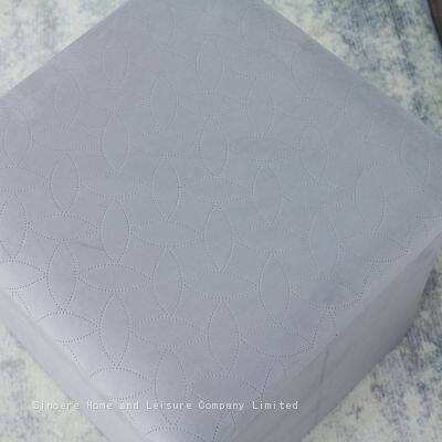 Foldable Storage Velvet Ottoman-Grey photo-3
