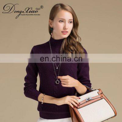 New Casual Women Sweaters Mongolian High Neck Chunky Cable 100 % Cashmere Sweater photo-4