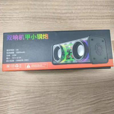 2023 Mini Portable Wireless Speaker Outdoor Blue Subwoofer With Led Flashing Tooth Metal Bass Speaker photo-4