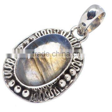 925 SOLID STERLING FINE SILVER LABRADORITE PENDANT