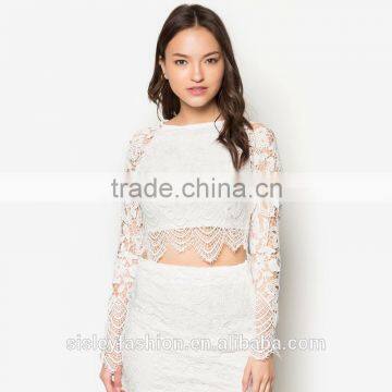 OEM Service Women Lace t Shirt With Wholesale Price China Supply Black t ShirtTS024 photo-5