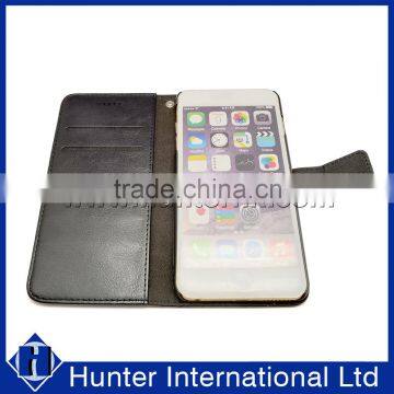 Plain PU Leather Book Phone Case For IP6