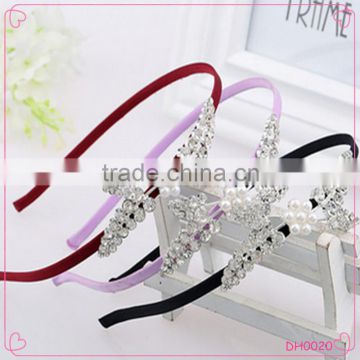 Fancy leaves rhinestone hair accessories elegant alloy hairband wholesale