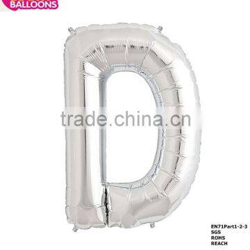 16 inch slim shape mini silver mylar balloon letters hot sale