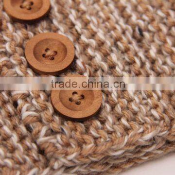 Fashion Trendy Girls Headband With Buttons Knitting Hair Accessories for Women