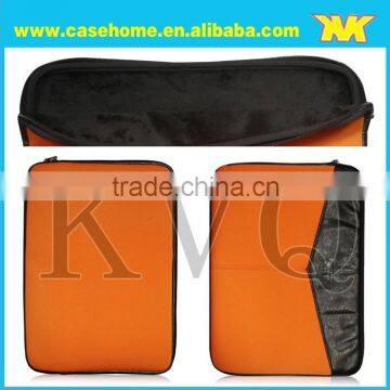 hot-sale sleeve case with PU+Neoprene conbination,simple embossed neoprene laptop sleeve case