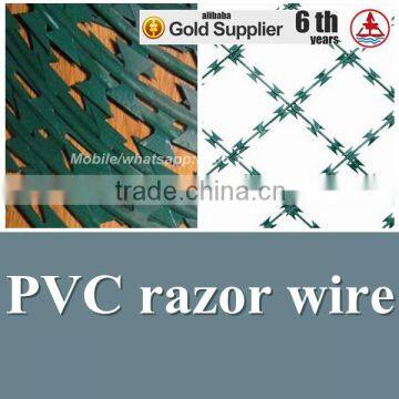 china anping factory high quality pvc coated razor barbed wire fence