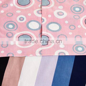 50% Cotton 50% Polyester 180TC Pigment Printing Pink Round Design for Bedding Set