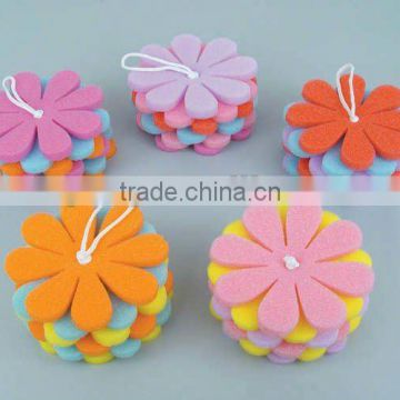 colorful flower shape bath sponge kitchen cleaning sponge