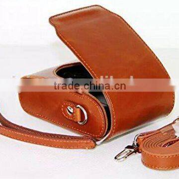 High Quality Handmade Leather Camera Case Pouch Bag With Shoulder Strap photo-2