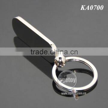 Oval Shaped High Polished Smooth Zinc Alloy Plated Silver Color Wholesale Custom Plain Key Chain Blank Metal photo-3