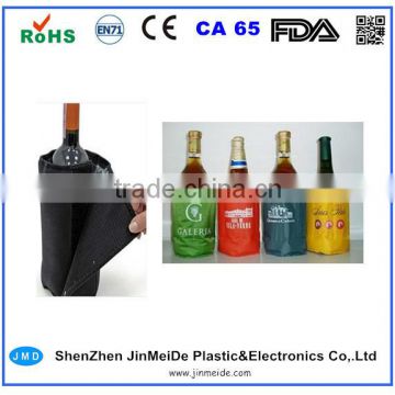 Logo Print Wine Bottle Gel Cooler / PVC Gel Pack Wine Cooler Sleeve in Cheap Price