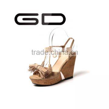 Classic tassels suede material trendymental ornament wedge for women