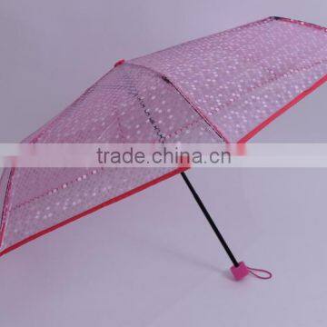 Customized Manual Open Poe Fabric 3 Folding Clear Umbrella photo-4