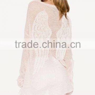 Woman wildfox5 knitted Guardian Angel wings Sweater autumn winter loose top 8016