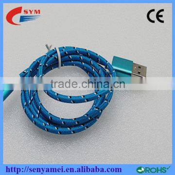 nylon braided ropes micro usb data line For iphone