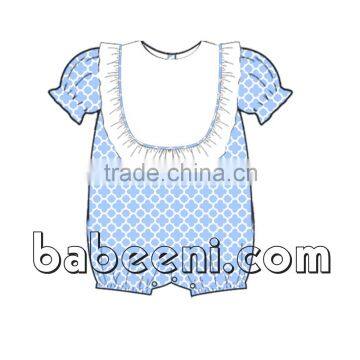 Nice blue quatrefoil girl romper