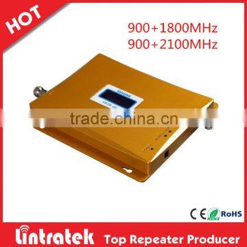 Foshan Lintratek 20dBm/65dBi 900+2100mhz dual band gsm repeater