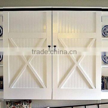 White modern sliding doors for bookshelf