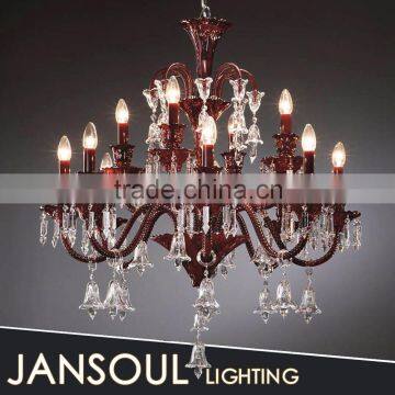 red colored glass multiple options murano glass K9 chandelier copied from italian